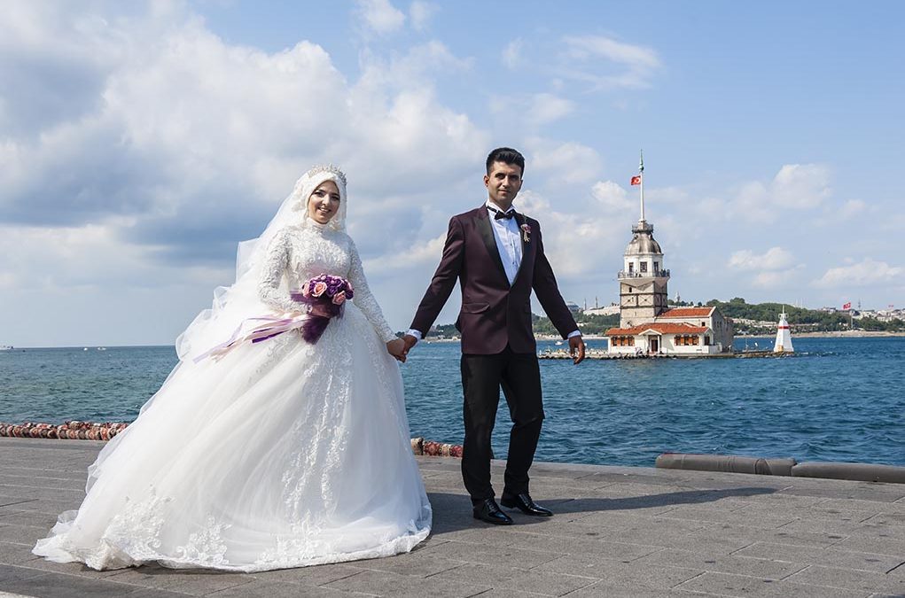 Kız Kulesi, Fethi Paşa Korusu, Kuzguncuk Boğaz Sahil Düğün Fotoğrafları Çekimi